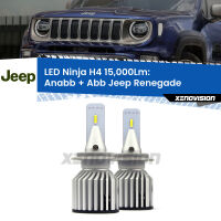 Anabbaglianti LED H4 15,000Lm per Jeep Renegade  2014 in poi
