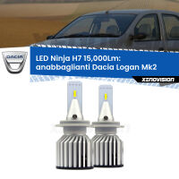 Anabbaglianti LED H7 15,000Lm per Dacia Logan Mk2 a parabola doppia