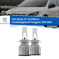 Anabbaglianti LED H7 15,000Lm per Peugeot 308 Mk2 fari a parabola