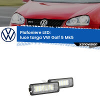 Kit Plafoniere LED Luce Targa per VW Golf 5 Mk5 2003 - 2009