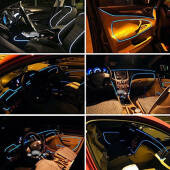 8 6M RGB LED EL Wire Neon Glow Car Interior Atmosphere Strip Light Phone Control 6M RGB LED EL Wire Neon Glow Car Interior Atmosphere Strip Light Phone Control