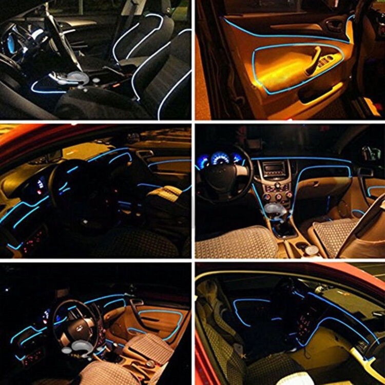 8 6M RGB LED EL Wire Neon Glow Car Interior Atmosphere Strip Light Phone Control <p> </p>
<p>Colorful RGB LED glow fiber car interior atmosphere lights. Easily change color and brightness as you wish with an App.</p>