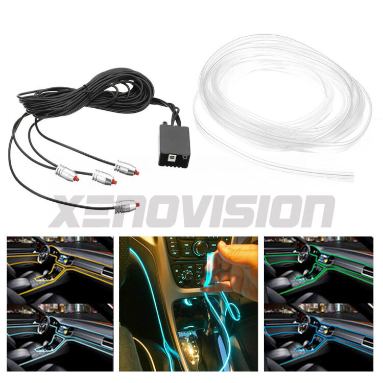 0 6M RGB LED EL Wire Neon Glow Car Interior Atmosphere Strip Light Phone Control <p> </p>
<p>Colorful RGB LED glow fiber car interior atmosphere lights. Easily change color and brightness as you wish with an App.</p>