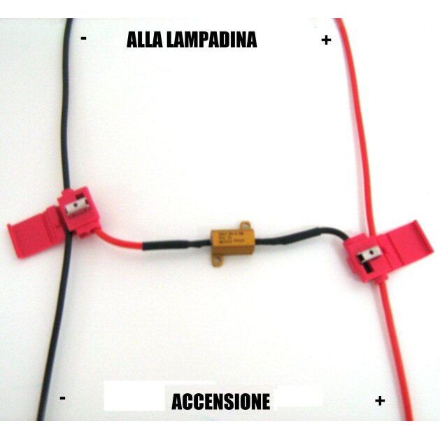 2 Abarth 500 / 595 / 695 License Plate Light 5W Professional Load Resistors (Pair) <span style="color: #626262;">Istallazione professionale. Coppia resistenze spegnispia 5W con armatura in alluminio in caso di spie su </span><span style="color: #626262;">license plate light Abarth 500 / 595 / 695.</span>