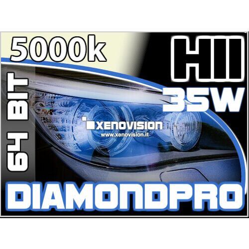 <p>Kit Xenon H11 5000k 35W DiamondPRO Xenovision ad architettura digitale  64-Bit. Lampade xenon H11 Bianco Solare. Ket KOREA, Qualita Garantita 2  anni </p>