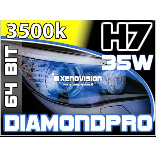 <p>Kit Xenon H7 3500k 35W DiamondPRO Xenovision ad architettura digitale  64-Bit. Lampade xenon H7 Giallo Rally Ket KOREA, Qualita Garantita 2  anni </p>