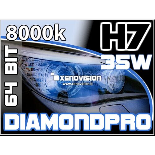 <p>Kit Xenon H7 8000k 35W DiamondPRO Xenovision ad architettura digitale  64-Bit. Lampade xenon H7 Bianco Freddo. Ket KOREA, Qualita Garantita 2  anni </p>