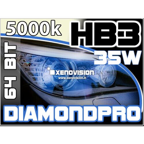 <p>Kit Xenon HB3 5000k 35W DiamondPRO Xenovision ad architettura digitale  64-Bit. Lampade xenon HB3 Bianco Solare. Ket KOREA, Qualita Garantita 2  anni. </p>